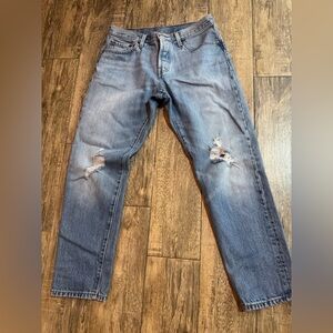 Levi's Relaxed Fit Distressed Light Blue Jeans